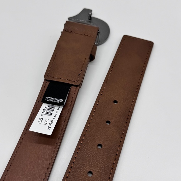 TRUE RELIGION BELT  Sage III Belt With Black Plaque Buckle 34 - Picture 12 of 15